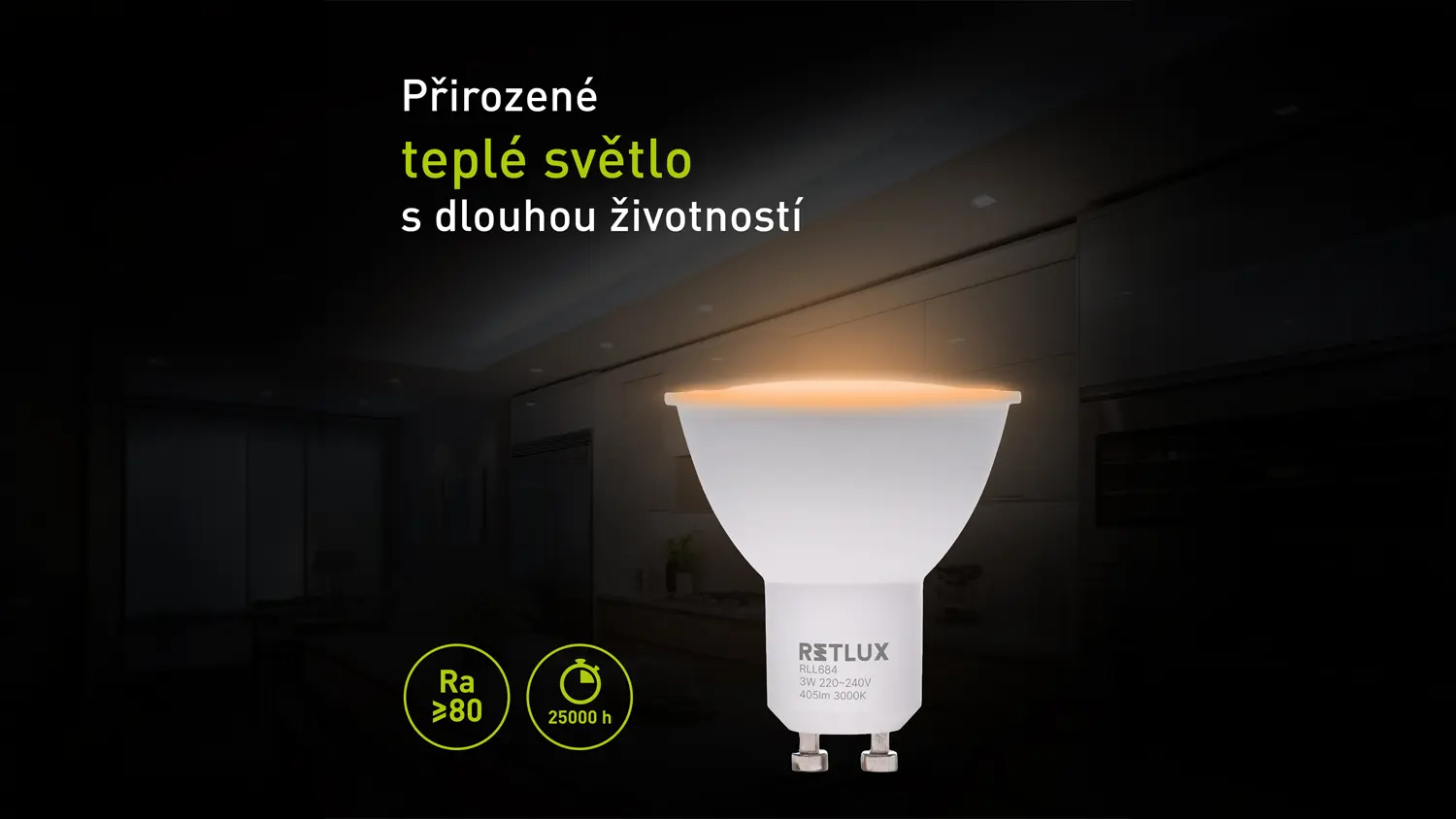 Detailní pohled na světlo žárovky