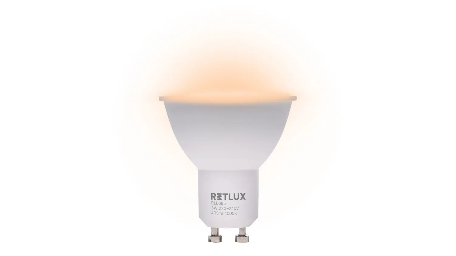 Rozsvícená LED žárovka RETLUX RLL 685