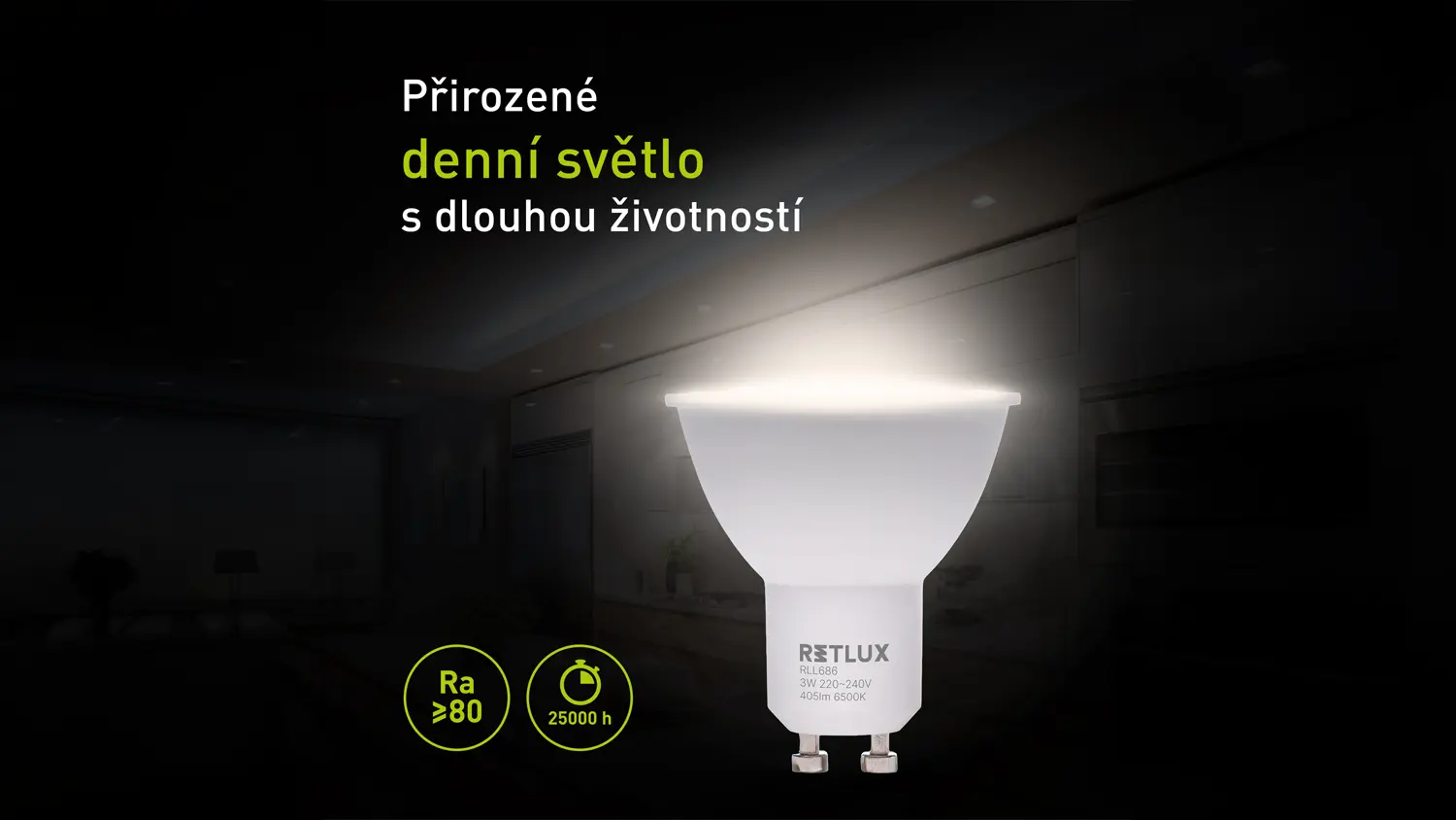 Přirozené denní světlo LED žárovky RETLUX RLL 686