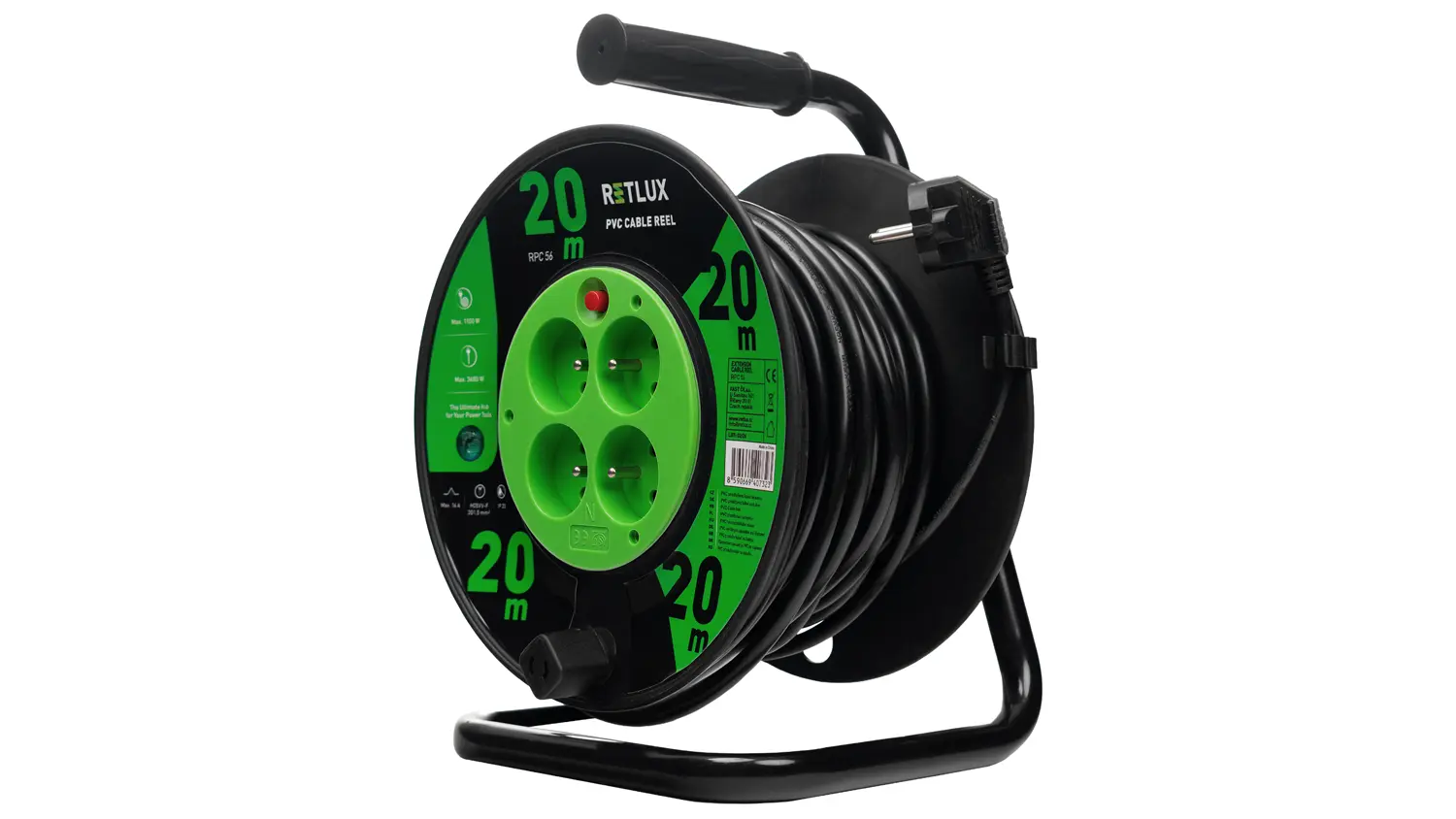 Pootočený bubon Retlux RPC 56: 20 m energie pre profíkov