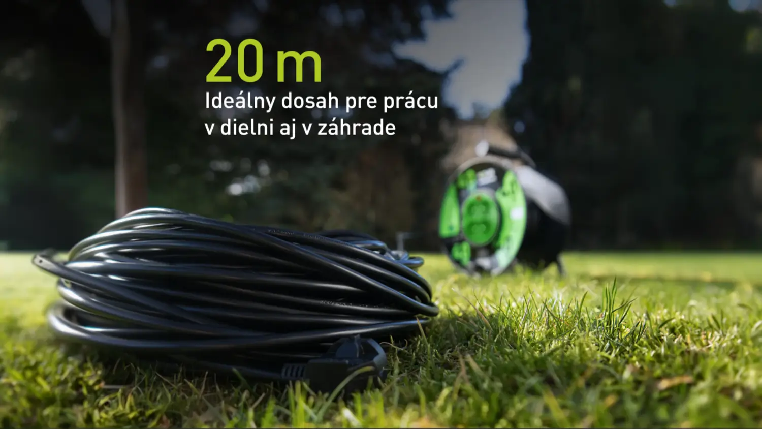 Dĺžka kábla v bubne je 20 m