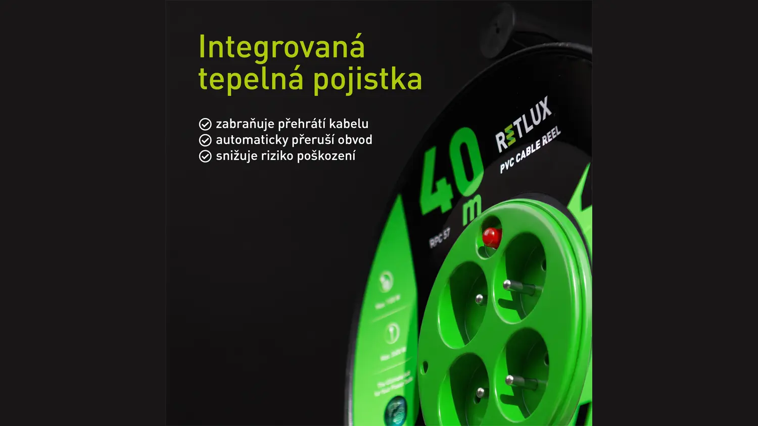 Integrovaná tepelná pojistka bubnu Retlux RPC 57