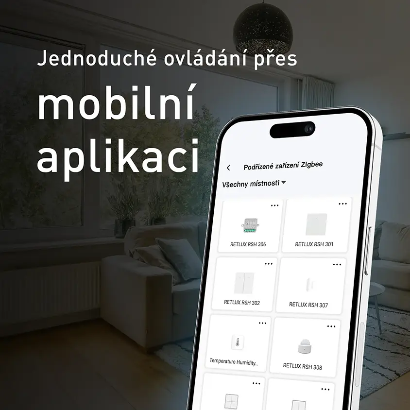 Ovl&aacute;d&aacute;n&iacute; přes mobiln&iacute; aplikaci RETLUX home