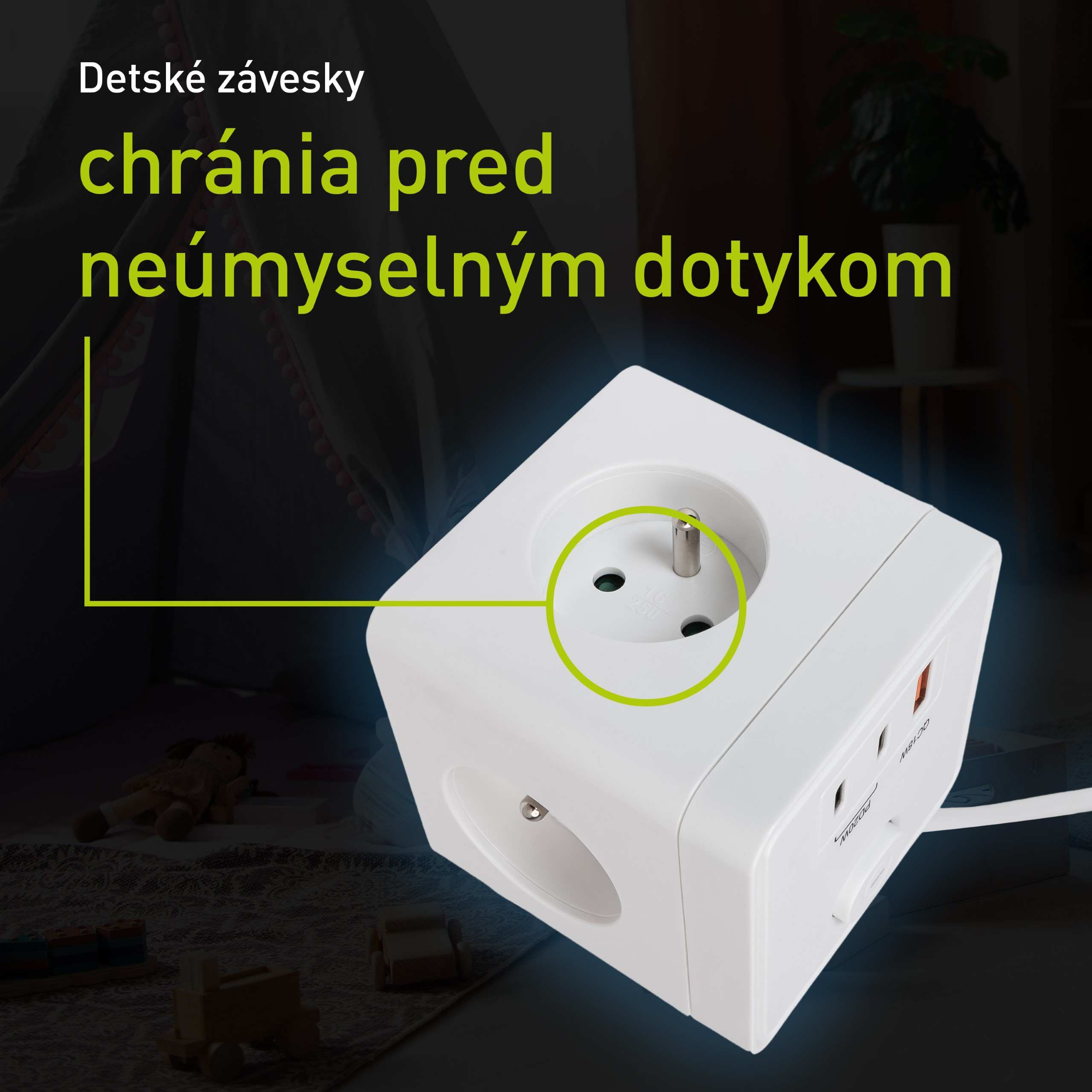 Prívod RETLUX RPC 83 CUBIXO s detailom na detské clony