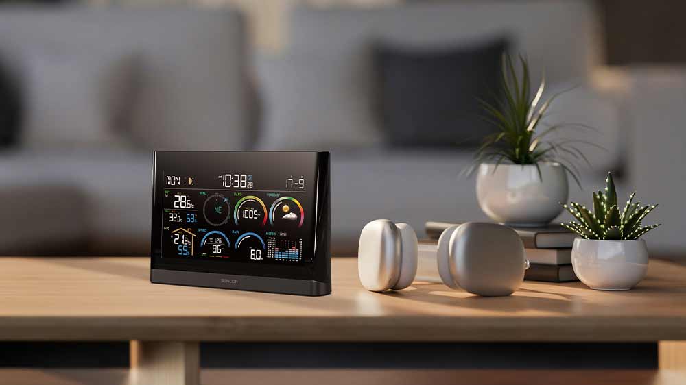 Meteostanica so senzorom 5v1 Sencor SWS 11000 na stole v ob&yacute;vačke_04