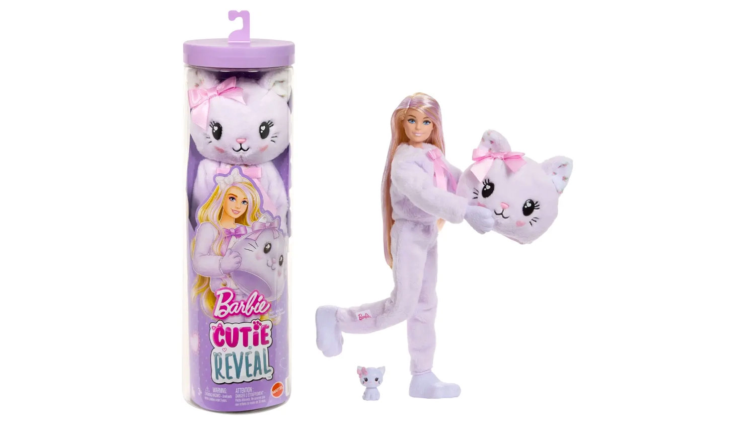 Panenka Barbie JJP64 Cutie Reveal fialové kotě
