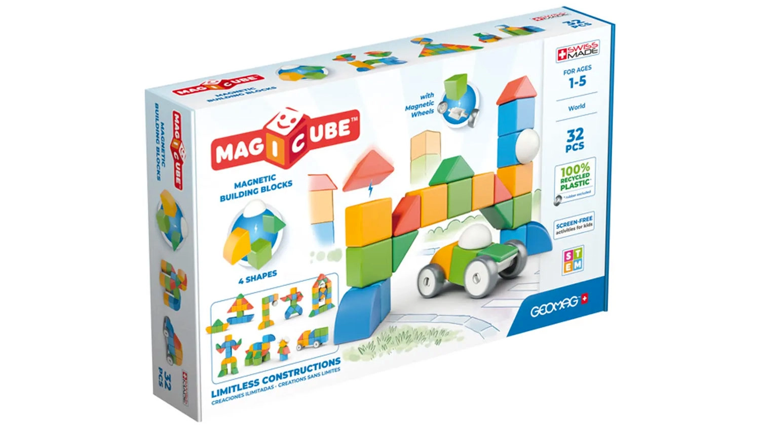 Magnetick&aacute; stavebnice GEOMAG Magicube Shapes 32 d&iacute;lků