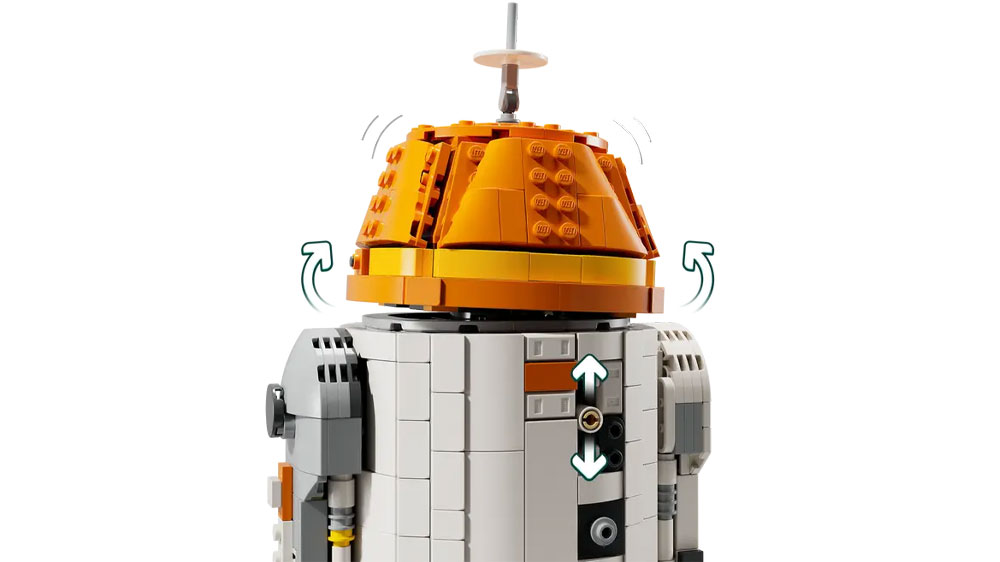 Vizualizace pohybů hlavy u figurky ze stavebnice LEGO® Star Wars™ 75416 Astro-droid Chopper (C1-10P)_03