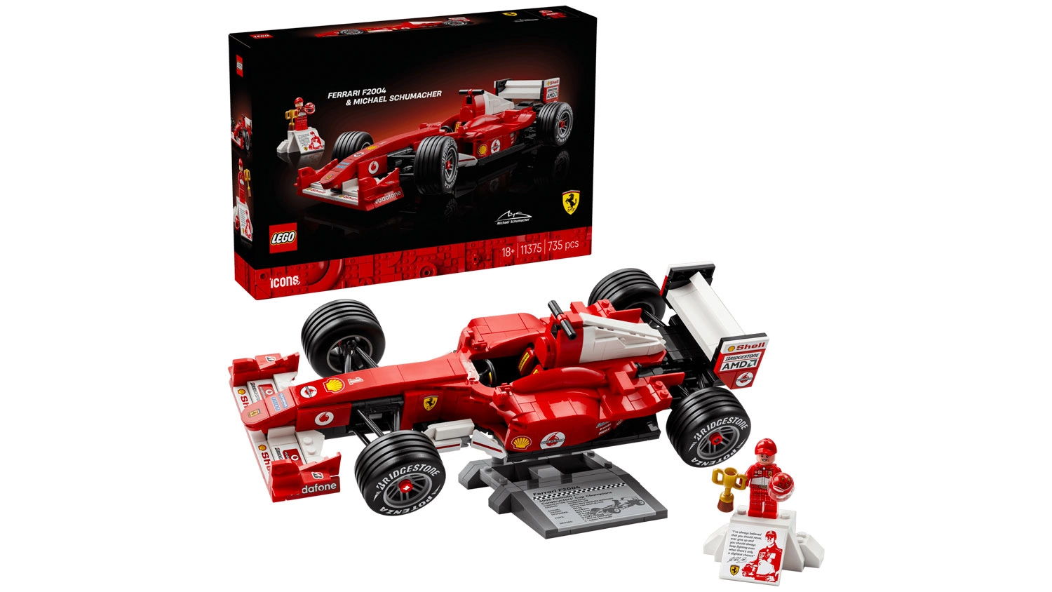 Stavebnice LEGO® Icons 11375 Ferrari F2004 a Michael Schumacher