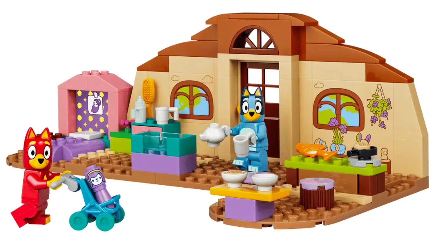 Stavebnica LEGO&reg; Bluey 11221 Rusty, Bluey a &scaron;kola