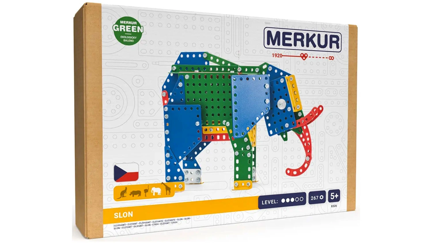 Originál balení stavebnice Merkur ZOO Slon