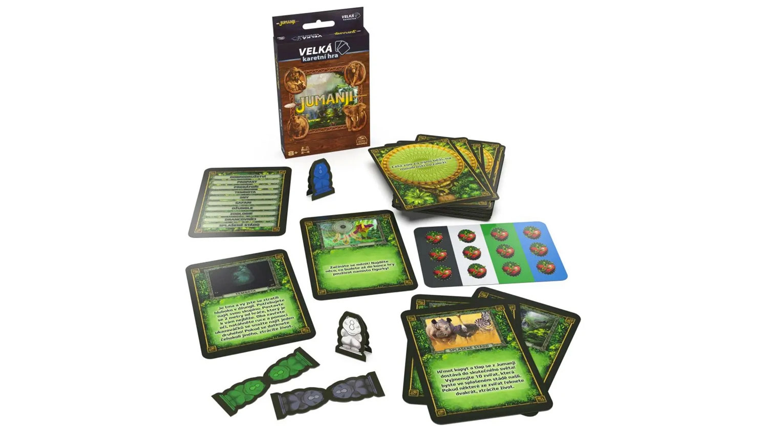 Karetní hra Spin Master Jumanji vyrovnáná na stole