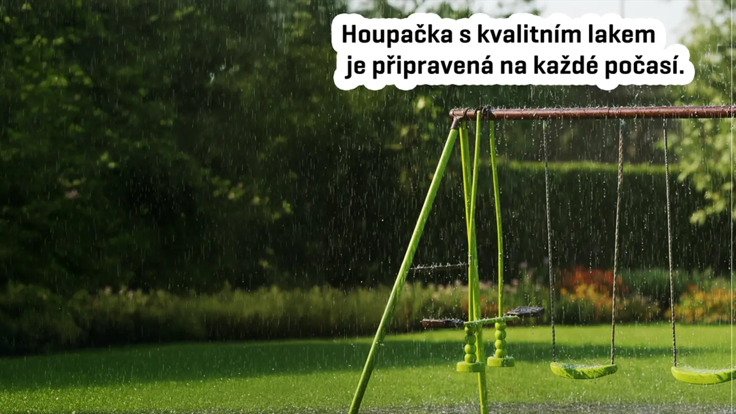 Pohled na houpačku Buddy Toys BOT 4310 KEYNU 3 za deště