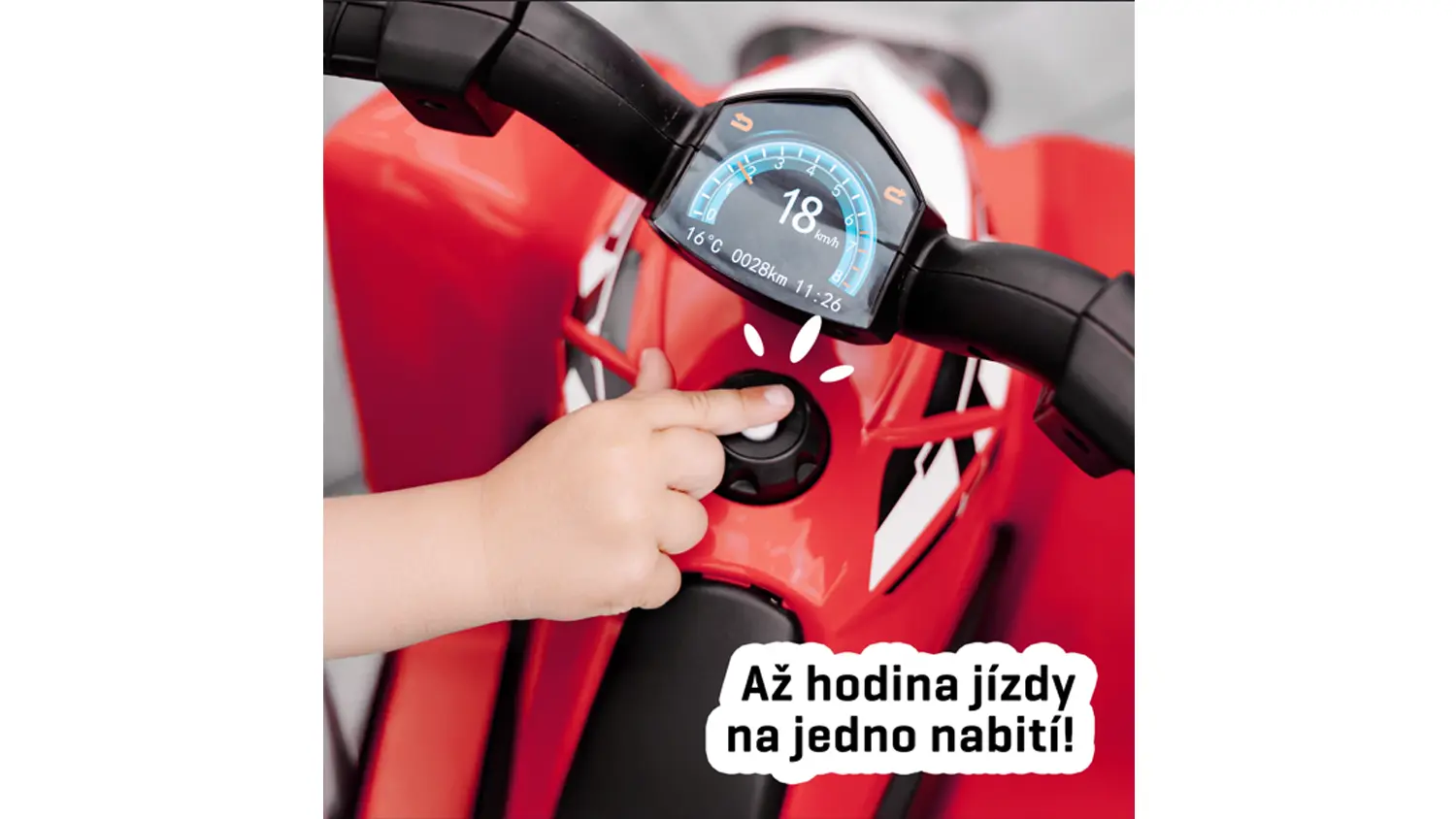 Detail na tlač&iacute;tko čtyřkolky Honda