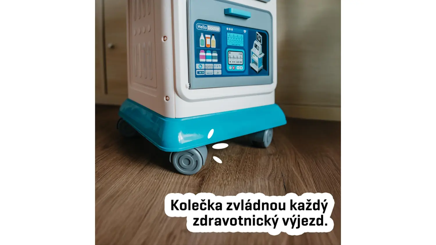 Detail na kolečka lékařského vozíku Buddy Toys BGP 4114