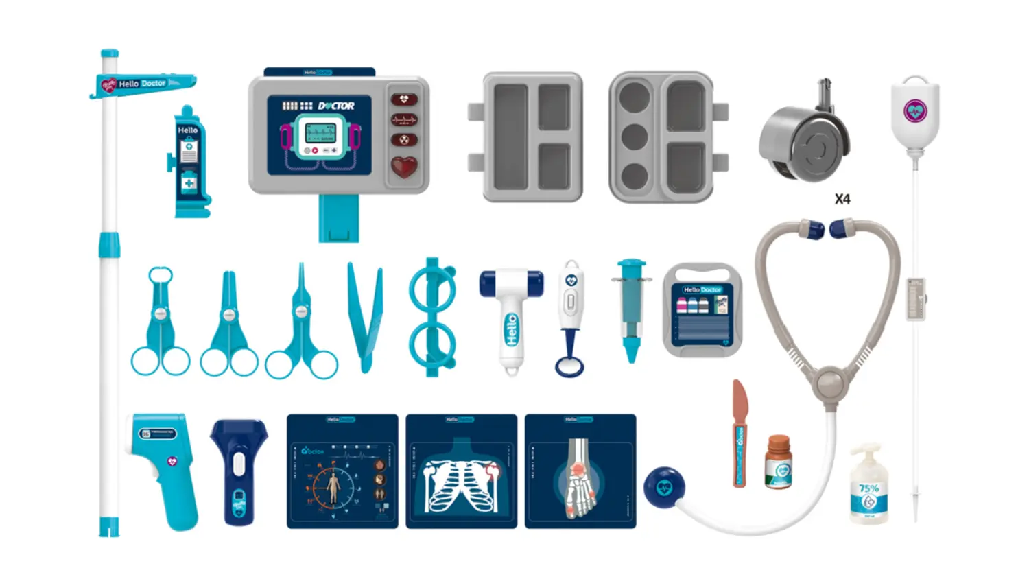 Detail na monitor se světýlkem na lékařském vozíku Buddy Toys BGP 4114