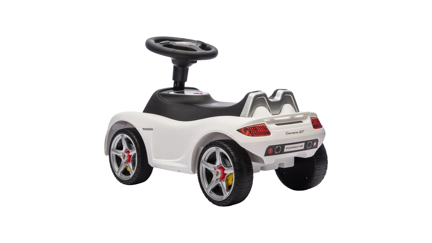 Pohľad zboku na detské odrážadlo Porsche Carrera GT od Buddy Toys