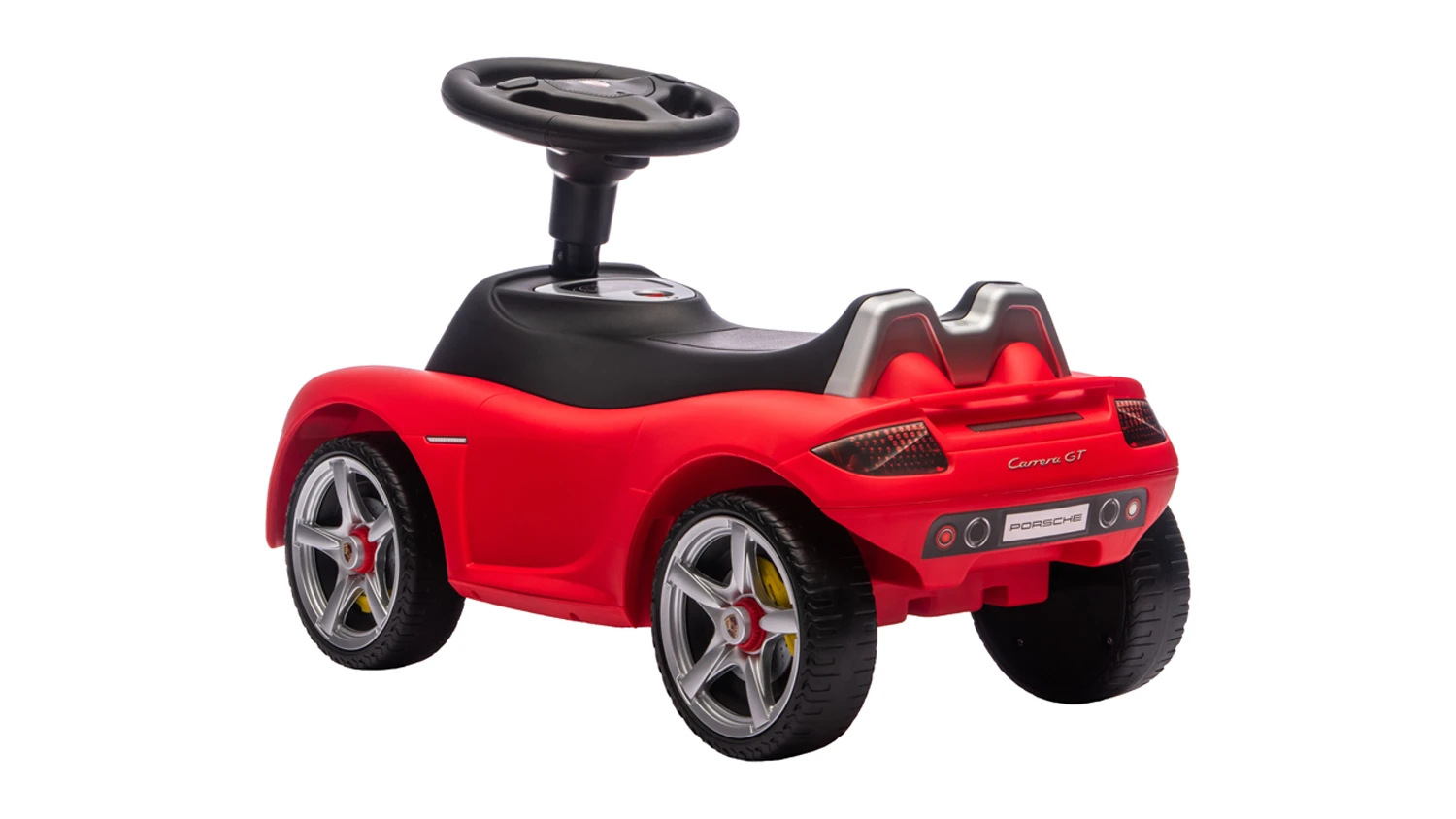 Pohľad zboku na detské odrážadlo Porsche Carrera GT od Buddy Toys