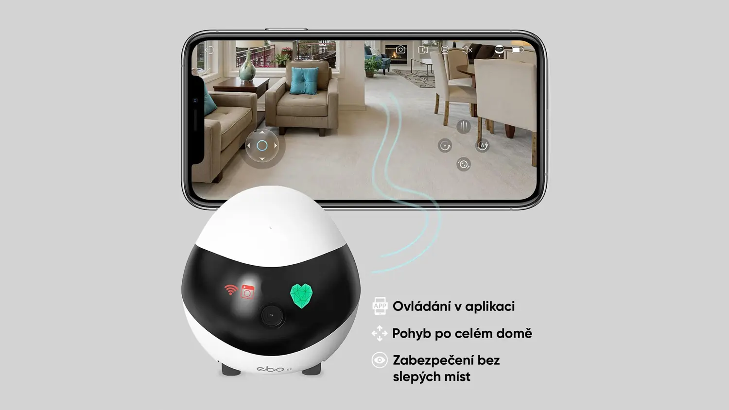 Vizualizácia pohybu po dome robotického spoločníka s kamerou Enabot EBO SE
