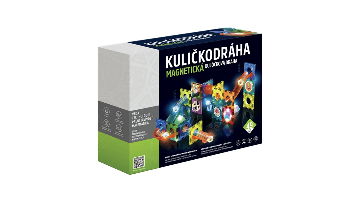 Balen&iacute; magnetick&eacute; stavebnice EPEE Kuličkodr&aacute;ha se světlem 49 ks
