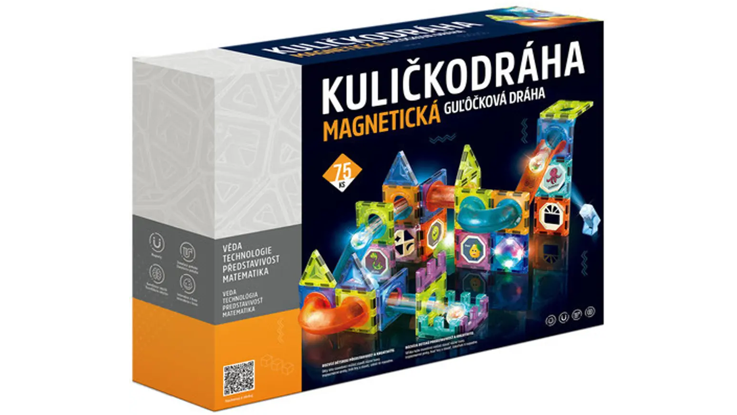 Magnetick&aacute; kuličkodr&aacute;ha EPEE se světlem 75 ks