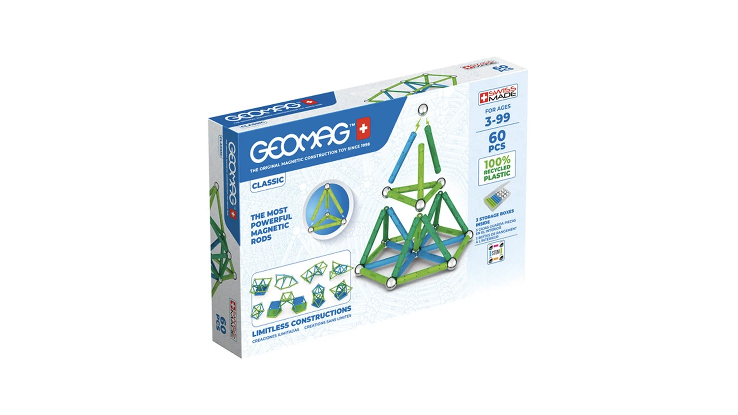 Balen&iacute; magnetick&eacute; stavebnice Geomag Classic 60 d&iacute;lků