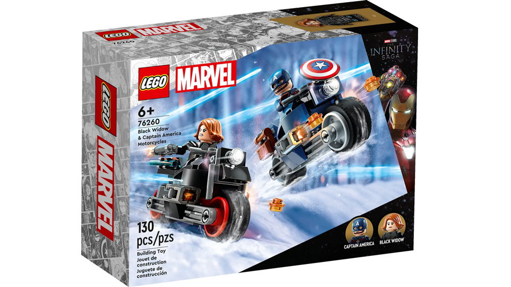 Stavebnice LEGO Black Widow a Captain America na motorkách 76260