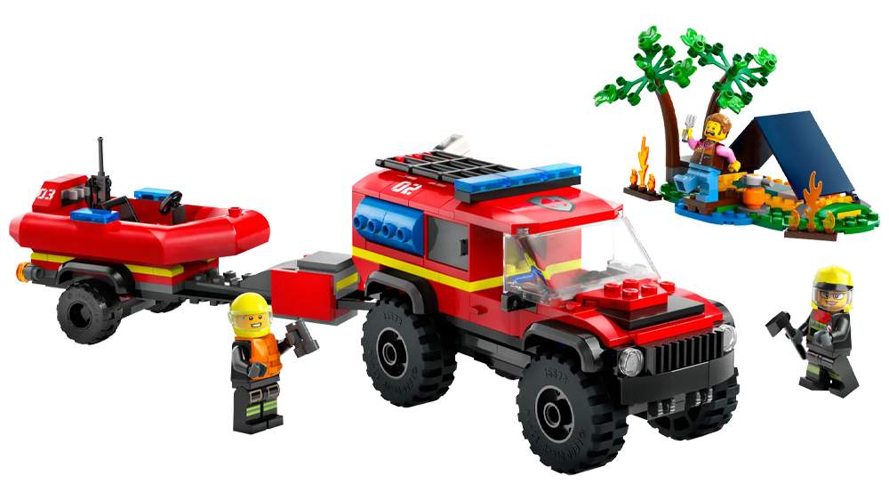 Stavebnice LEGO® Hasičský vůz 4×4 a záchranný člun 60412