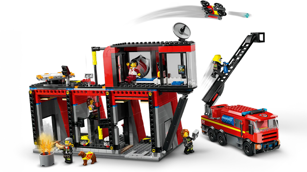 Stavebnice LEGO® Hasičská stanice s hasičským vozem 60414