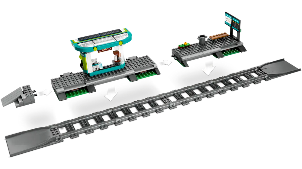 Stavebnice LEGO® City 60423 Tramvaj a zastávka v centru města koleje_02