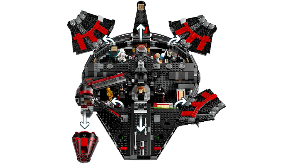 Pohled dovnitř lodi stavebnice LEGO® Star Wars Temný Falcon 75389_03