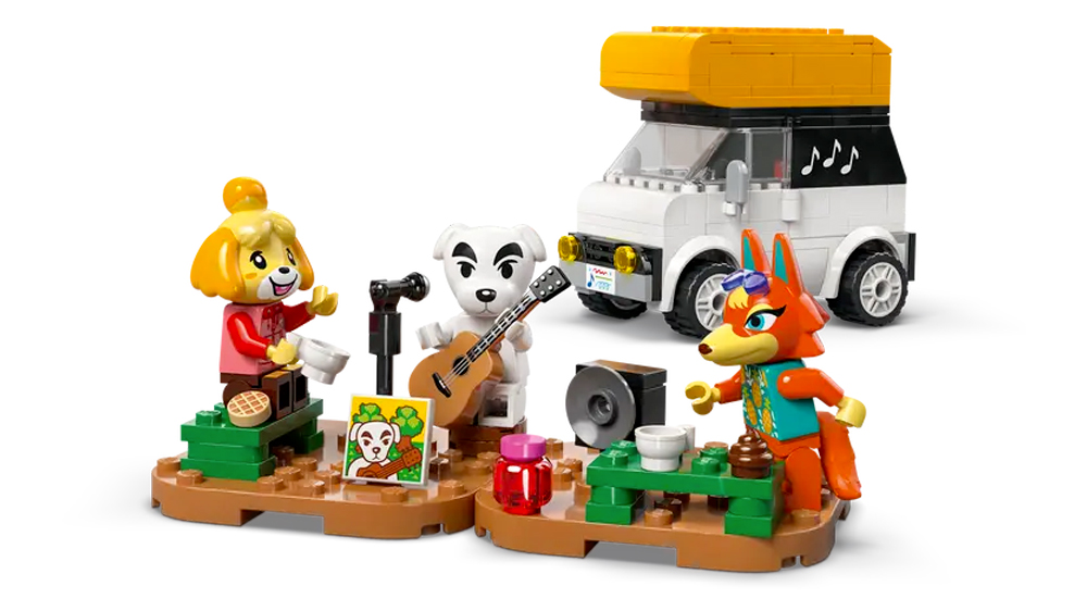 Tři figurky na koncertě na náměstí z lego stavebnice Animal Crossing_02