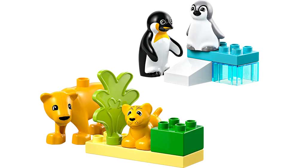 Stavebnice LEGO® DUPLO® 10442 Rodinky divokých zvířat: Tučňáci a lvi_01