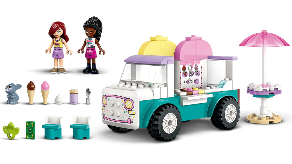 LEGO® Friends 42644 Zmrzlinářské auto v městečku Heartlake – 2 minipanenky, figurka králíčka a doplňky_02