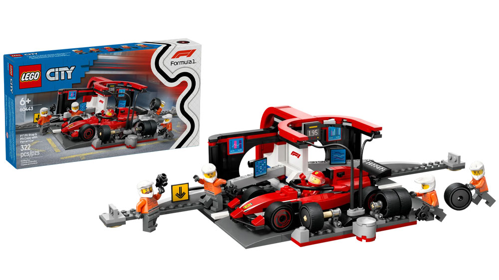 LEGO&reg; City&trade; 60443 Zast&aacute;vka v boxech F1&reg; a person&aacute;l s vozem Ferrari sestaven&eacute;, i v krabici_01
