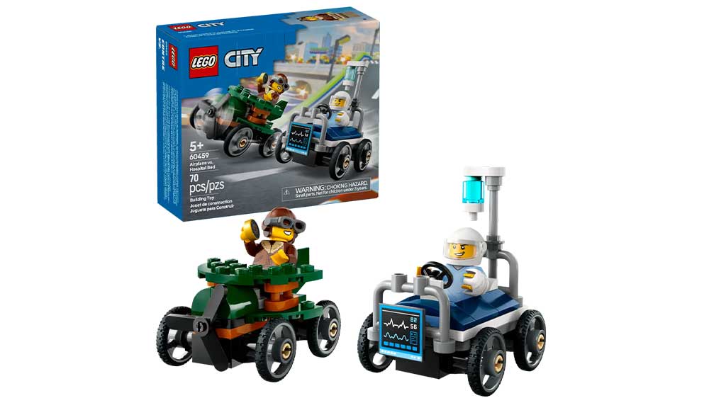Stavebnice LEGO® City 60459 Závodní balíček: Letadlo vs. nemocniční lůžko_01
