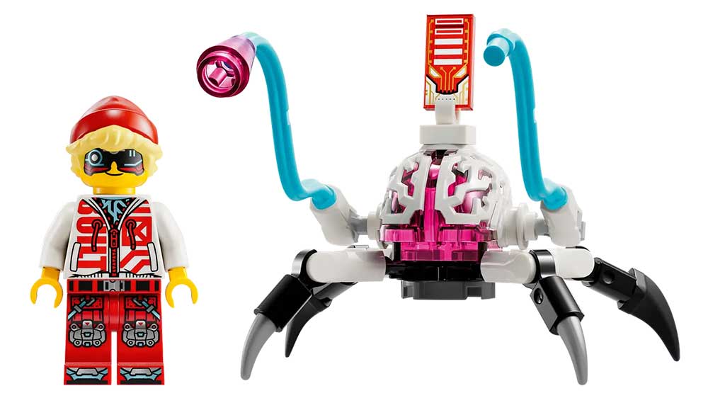 Minifigurka Coopera a Kybermozkový pavouk u stavebnice LEGO®DREAMZzz™71489 Cooperovo letadlo v podobě herního ovladače_03