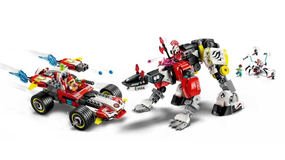 Tygří robot a hot rod ve stavebnici LEGO® DREAMZzz™ 71497 Cooperův tygří robot a Zerův hot rod_03