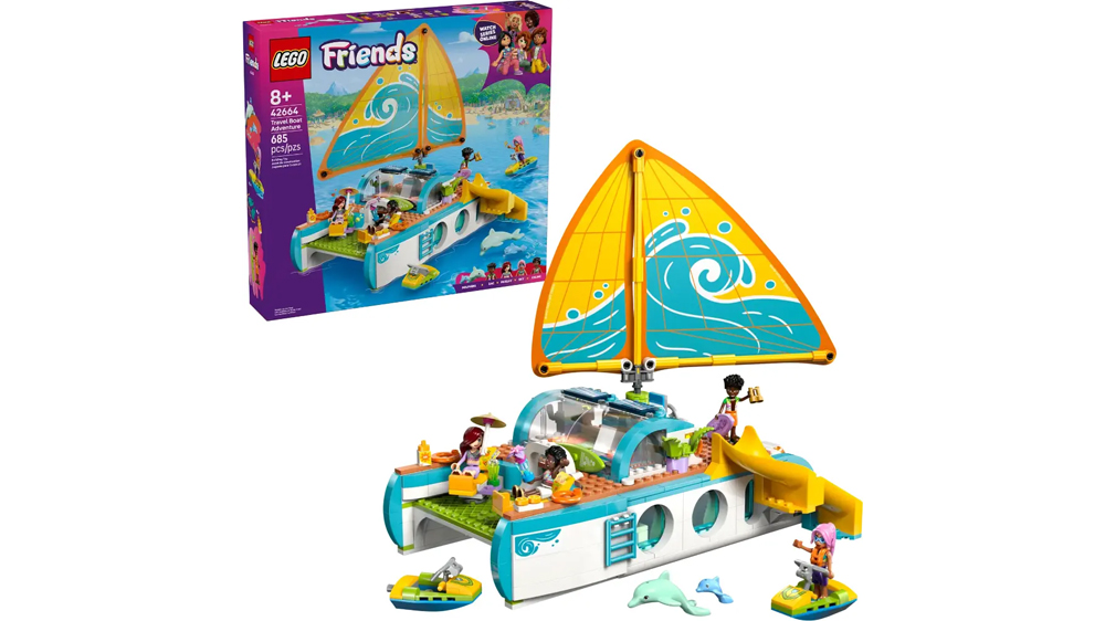 Stavebnice LEGO® Friends 42664 Dobrodružství na jachtě s krabicí_01