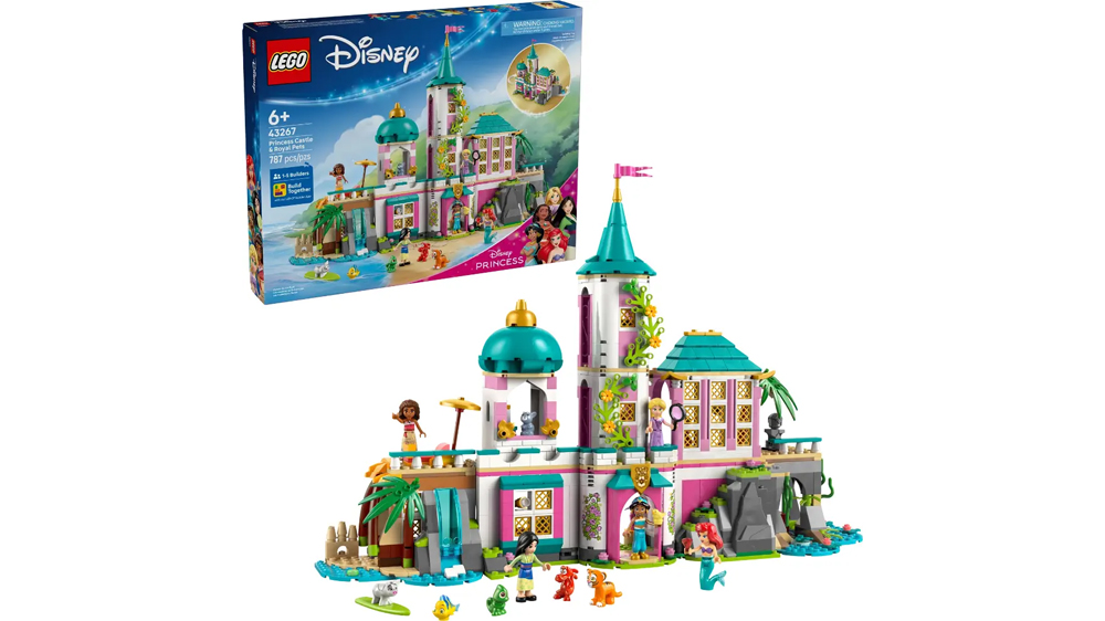 Stavebnice LEGO® Disney 43267 Hrad princezen a královští domácí mazlíčci s krabicí_01
