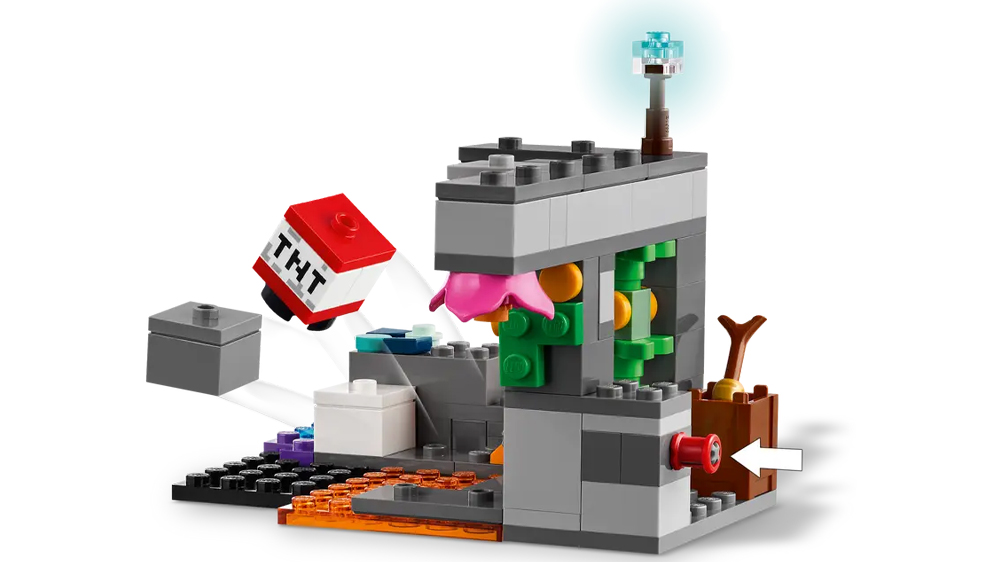 Stavebnice LEGO® Minecraft® 21274 Setkání se Strážcem – sestavená jeskyně a vizualizace herních funkcí_02
