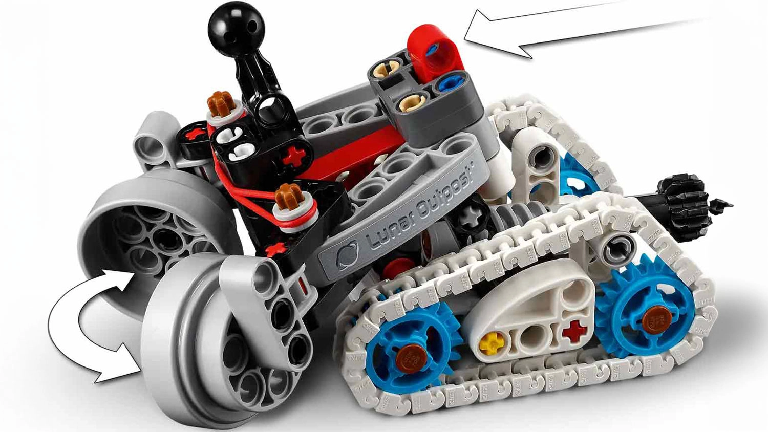 Znázornění pohybu těžebního roveru ze stavebnice LEGO® Technic 42211 Lunární rover Lunar Outpost™_03