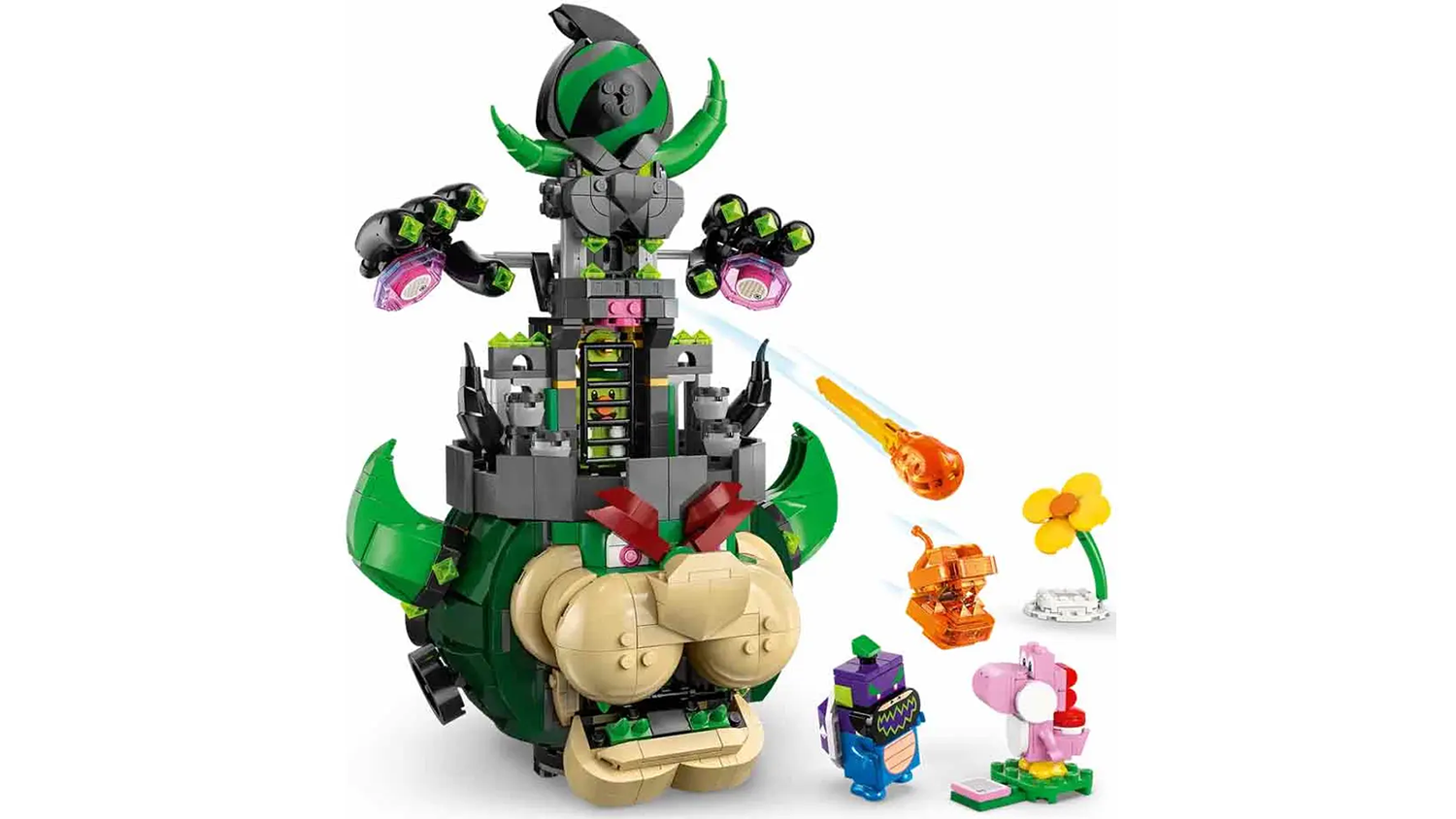 Castle Bowser zo stavebnice LEGO&reg; Super Mario&trade; 72042 s vizualiz&aacute;ciou strieľania ohnivej gule z dielikov LEGO&reg;_03