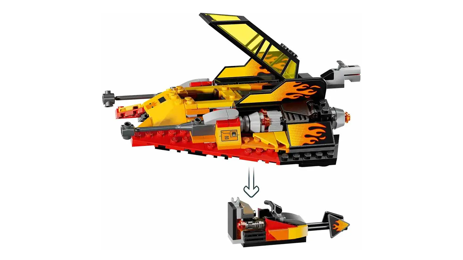 Snežný spíder Force Burner zo stavebnice LEGO® Star Wars™ 75414 s vybratou spídrovou motorkou_02