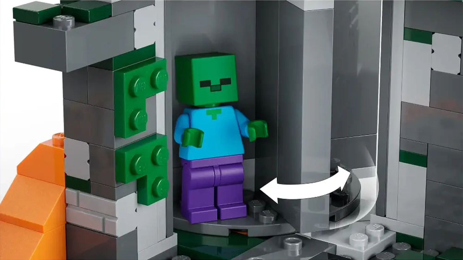 Otočn&aacute; komora u zombie kobky ze stavebnice LEGO&reg; Minecraft&reg; (21587) a zn&aacute;zorněn&iacute; pohybu