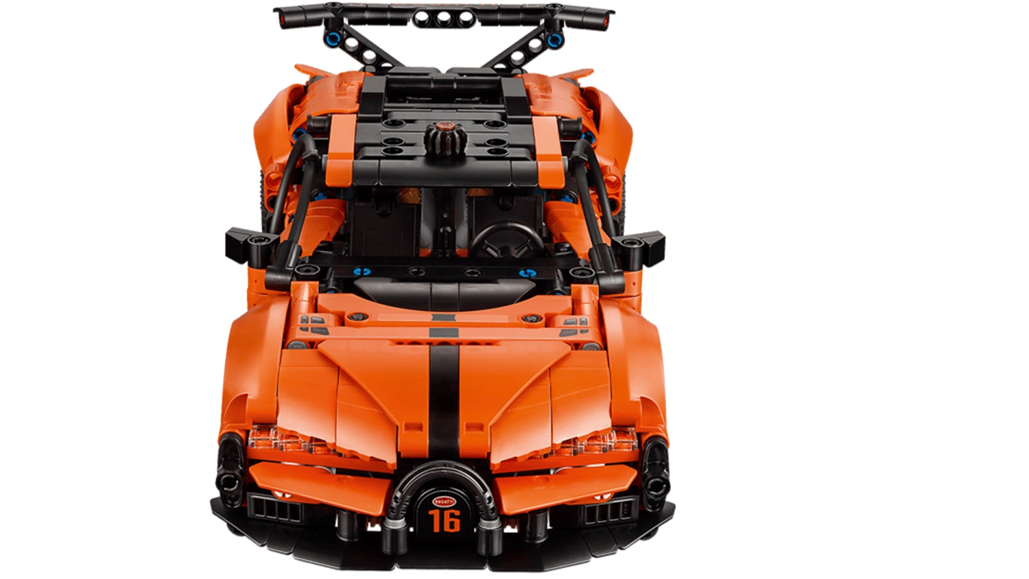 Hotov&yacute; model stavebnice LEGO&reg; Technic 42222 Hyperauto Bugatti Chiron Pur Sport zepředu