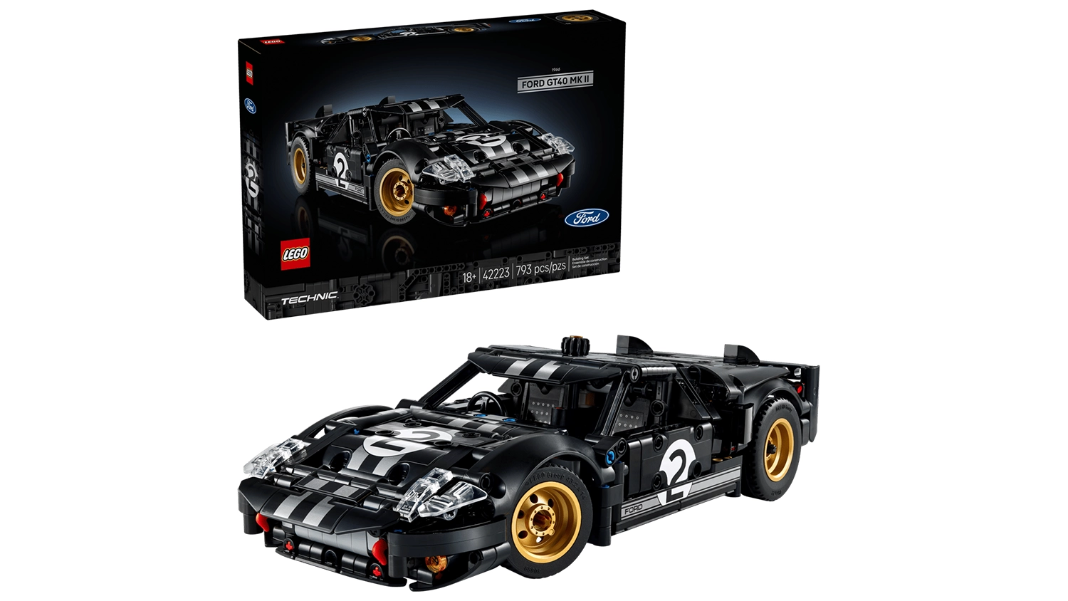 Stavebnice LEGO&reg; Technic 42223 Z&aacute;vodn&iacute; auto 1966 Ford GT40 MKII
