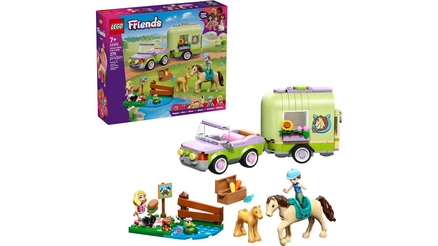 Stavebnice LEGO® Friends 42695 Přívěs s koněm a hříbětem