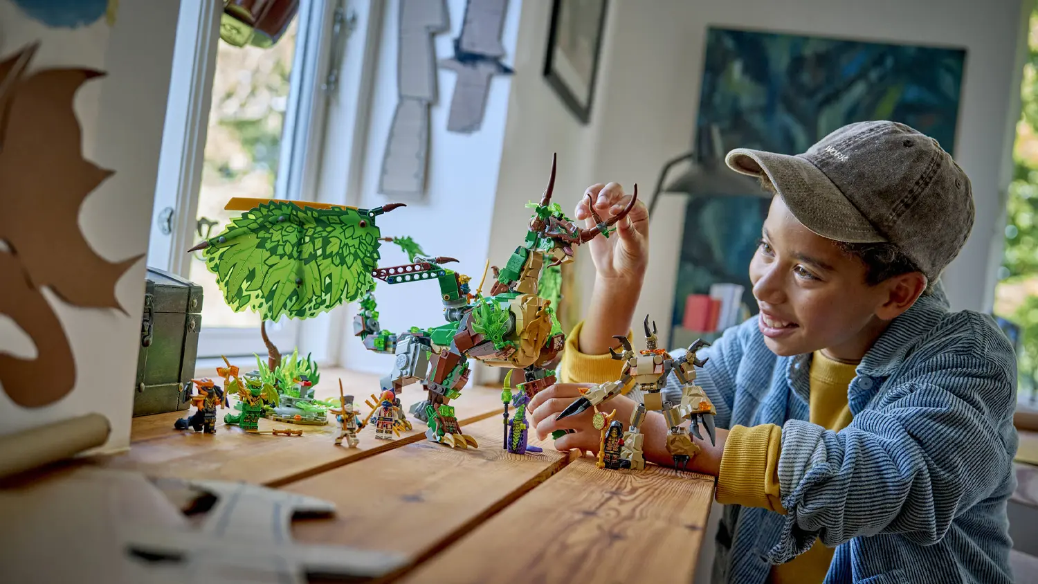 Chlapec so stavebnicou LEGO&reg; NINJAGO&reg; 71859 Drak života