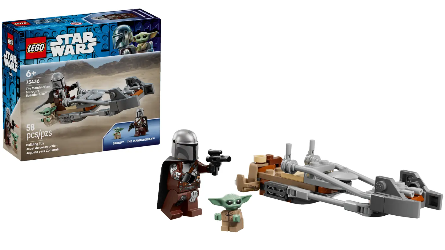 Stavebnica LEGO&reg; Star Wars&trade; 75436 Mandalorian a Grogu a sp&iacute;drov&aacute; motorka